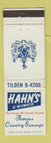 Matchbook Cover - Hahn's of Westminster MD Country Sausage WEAR