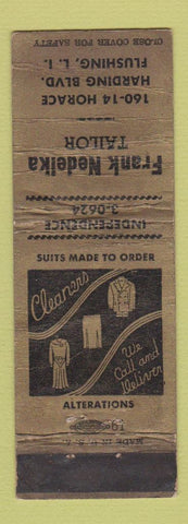 Matchbook Cover - Frank Nedelka Tailor Flushing LI NY WORN