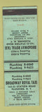 Matchbook Cover - Broadway Royal Taxi Flushing NY WORN