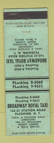 Matchbook Cover - Broadway Royal Taxi Flushing NY WORN