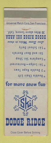 Matchbook Cover - Dodge Ridge Ski Area Sonora CA WEAR