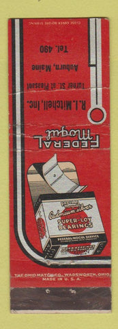 Matchbook Cover - Federal Mogul Bearings Auburn ME RI Mitchell WORN
