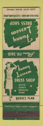 Matchbook Cover - Fanny Lessem Dress Shop Cleveland OH girlie