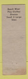 Matchbook Cover - Helen Marshall Clearwater Beach FL somen's clothes WEAR