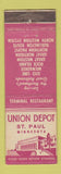 Matchbook Cover - Union Depot St Paul MN