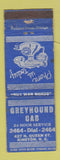 Matchbook Cover - Greyhound Cab Kinston NC WORN
