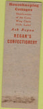 Matchbook Cover - Regan's Confectinery Akeley MN
