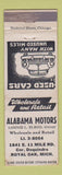 Matchbook Cover - Alabama Motors Royal Oak MI used cars WEAR