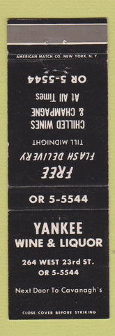 Matchbook Cover - Yankee Wine Liquor New York City