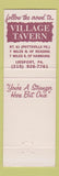 Matchbook Cover - Village Tavern Leesport PA