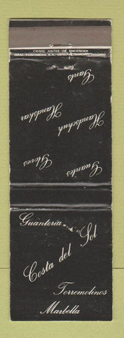 Matchbook Cover - Costa Del Sol Guanteria Torremolinos Marbella WEAR