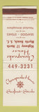 Matchbook Cover - Chesapeake House Seafood Steaks Myrtle Beach SC