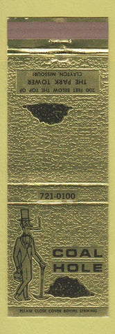 Matchbook Cover - Coal Hole Clayton MO