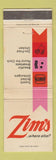 Matchbook Cover - Zim's Hamburgers San Francisco CA Corte Madera