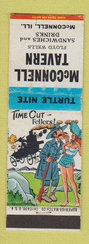 Matchbook Cover - McConnell Tavern IL hillbilly Turtle Racing WORN