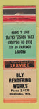 Matchbook Cover - Bly Rendering Works Onalaska WI