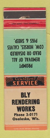 Matchbook Cover - Bly Rendering Works Onalaska WI