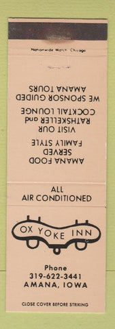 Matchbook Cover - Ox Yoke Inn Amana IA WEAR PEACH
