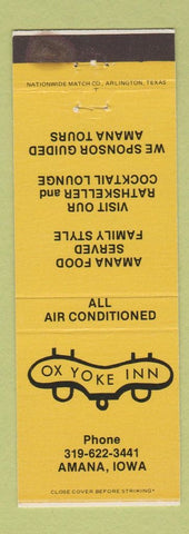 Matchbook Cover - Ox Yoke Inn Amana IA WEAR YELLOW