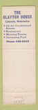 Matchbook Cover - Clayton House Rockford IL Racine WI Lincoln NE Des Moines IA