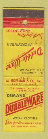 Matchbook Cover - DubbleWare Work Clothes M Hoffman Boston MA