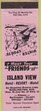 Matchbook Cover - Island View Hotel Burlington WI girlie CREASE