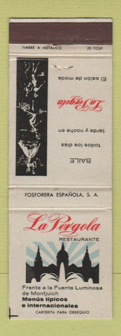 Matchbook Cover - La Pergola Restaurante Spain