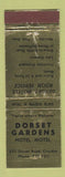 Matchbook Cover - Dorset Gardens Hotel Motel Croydon UK England WEAR