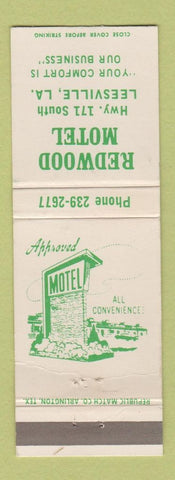 Matchbook Cover - Redwood Motel Leesville LA WEAR