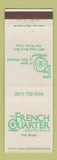 Matchbook Cover - French Quarter Restaurant Fort Worth TX