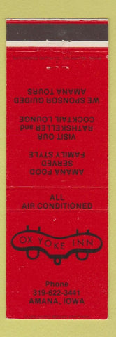 Matchbook Cover - OX Yoke Inn Amana IA RED