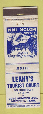 Matchbook Cover - Leahy's Tourist Court Memphis TN motel WEAR