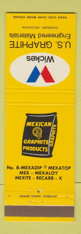 Matchbook Cover - Wickes US Graphite Mexican Products Saginaw MI