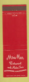 Matchbook Cover - Mira Mar Restaurant Motor Inn Oceanside CA