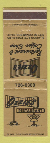 Matchbook Cover - Ozzie's Restaurant City of Commerce CA WEAR