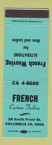 Matchbook Cover - French Custom Tailor Weaving Columbus OH