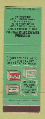 Matchbook Cover - Industrial Refractory Scranton Philadelphia PA