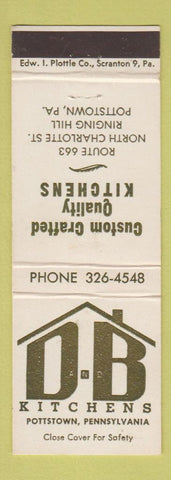 Matchbook Cover - DB Kitchens Pottstown PA