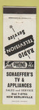 Matchbook Cover - Schaeffer's TV Appliance New Berlinville PA