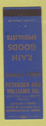 Matchbook Cover - Petersen & Williams Heating Sheet Metal Minneapolis MN