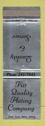 Matchbook Cover - Pitt Quality Plating Company