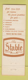 Matchbook Cover - The Stable Painsville OH