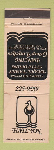 Matchbook Cover - Halcyon Restaurant San Diego CA WORN
