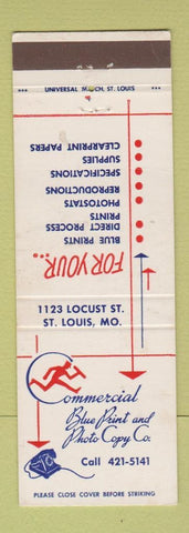 Matchbook Cover - Commercial Blue Print Photo Copy St Louis MO