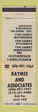 Matchbook Cover - Raymee and Associates WEAR