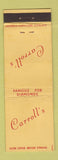 Matchbook Cover - Carroll's Jewelry Diamonds WEAR