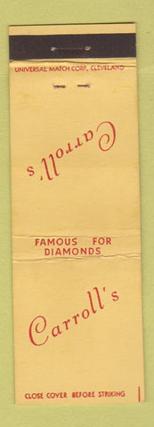 Matchbook Cover - Carroll's Jewelry Diamonds WEAR