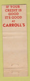 Matchbook Cover - Carroll's Jewelry Diamonds WEAR