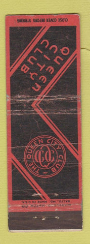 Matchbook Cover - Queen City Club Baltimore MD? WORN
