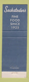 Matchbook Cover - Sacksteder's Restaurant Dayton OH